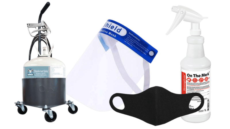 cleaning products in a group