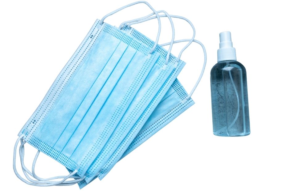 sanitizer and masks